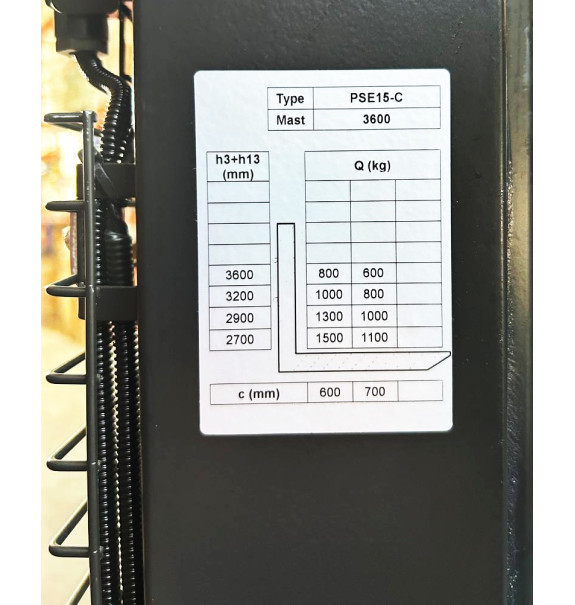 Електричний штабелер GTM PSE15-C 3600 самохідний 1,5т 3,6м AGM